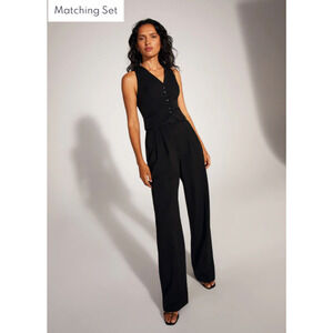 Favorite Daughter The Favorite Pant 16 Side Satin Contrast Trim Trouser Pleated